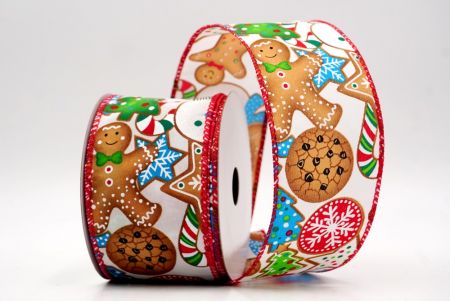 White/Red_Festive Snowman, Cookie & Candy Wired Ribbon_KF9842GC-1-7