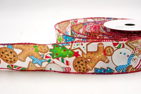 White/Red_Festive Snowman, Cookie & Candy Wired Ribbon_KF9842GC-1-7