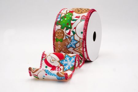 White/Red_Festive Snowman, Cookie & Candy Wired Ribbon_KF9842GC-1-7