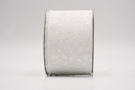 White/Silver_Festive Leaf Scroll Wired Ribbon_KF9845GC-1-1