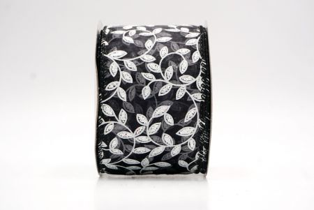 Black_Festive Leaf Scroll Wired Ribbon_KF9847GC-53-53