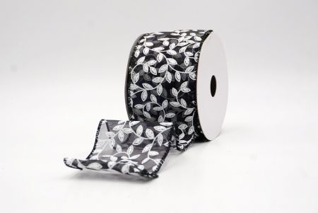 Black_Festive Leaf Scroll Wired Ribbon_KF9847GC-53-53