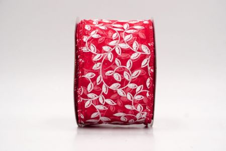 Red_Festive Leaf Scroll Wired Ribbon_KF9847GC-7-7