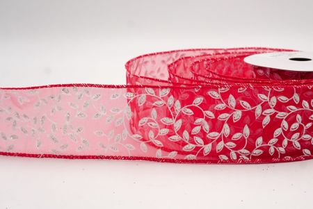 Red_Festive Leaf Scroll Wired Ribbon_KF9847GC-7-7