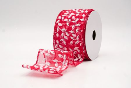 Red_Festive Leaf Scroll Wired Ribbon_KF9847GC-7-7