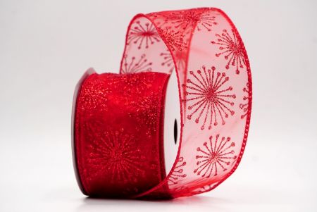 Red_Glitter Starbust Design Sheer Wired Ribbon_KF9848GC-7-7
