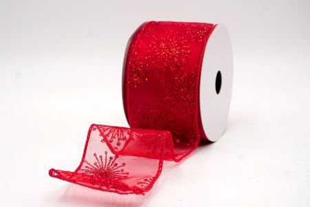 Red_Glitter Starbust Design Sheer Wired Ribbon_KF9848GC-7-7