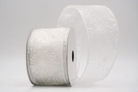 White_Glitter Starbust Design Sheer Wired Ribbon_KF9849GC-1-1
