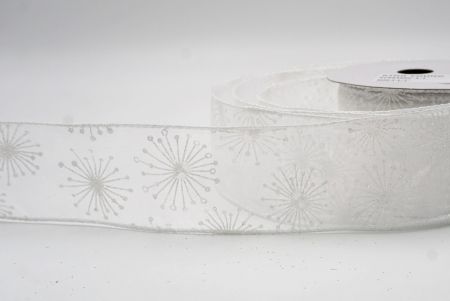White_Glitter Starbust Design Sheer Wired Ribbon_KF9849GC-1-1