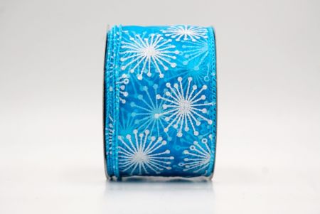 Light Blue_Glitter Starbust Design Sheer Wired Ribbon_KF9849GC-12-213