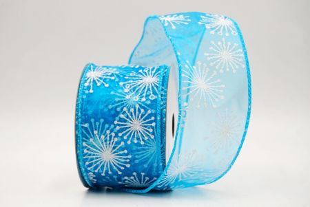 Light Blue_Glitter Starbust Design Sheer Wired Ribbon_KF9849GC-12-213