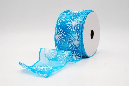 Light Blue_Glitter Starbust Design Sheer Wired Ribbon_KF9849GC-12-213
