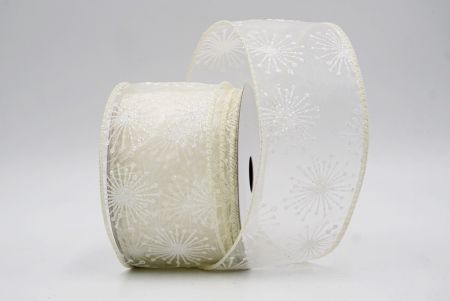 Cream_Glitter Starbust Design Sheer Wired Ribbon_KF9849GC-2-2