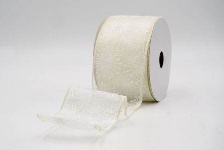 Cream_Glitter Starbust Design Sheer Wired Ribbon_KF9849GC-2-2