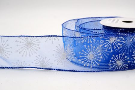 Blue_Glitter Starbust Design Sheer Wired Ribbon_KF9849GC-4-151