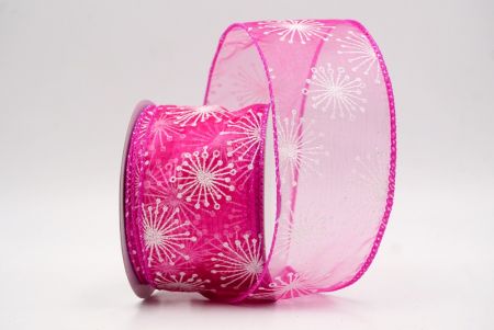Hot Pink_Glitter Starbust Design Sheer Wired Ribbon_KF9849GC-40-40