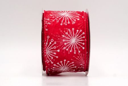 Red_Glitter Starbust Design Sheer Wired Ribbon_KF9849GC-7-7