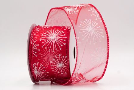 Red_Glitter Starbust Design Sheer Wired Ribbon_KF9849GC-7-7