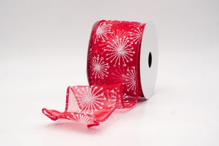 Red_Glitter Starbust Design Sheer Wired Ribbon_KF9849GC-7-7