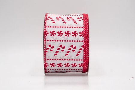 Белая/Красная_Леденцовая трость с блестками и мятная проволочная лента_KF9859GC-1R-7