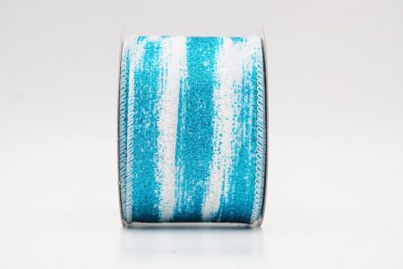 White - LightBlue Multicolor Glitter Brushstroke Wired Ribbon_KF9860GC-1T-1
