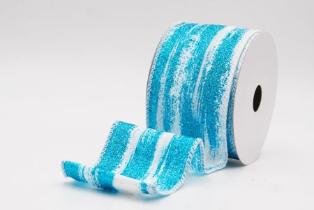 White - LightBlue Multicolor Glitter Brushstroke Wired Ribbon_KF9860GC-1T-1