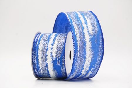 Blue Multicolor Glitter Brushstroke Wired Ribbon_KF9860GC-4-151