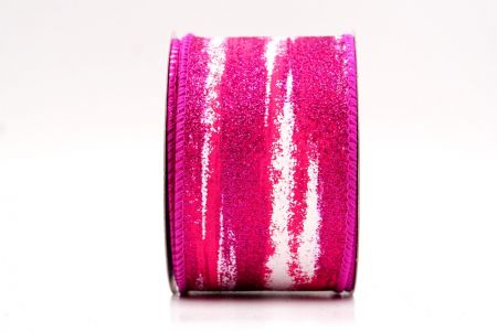 Pink Multicolor Glitter Brushstroke Wired Ribbon_KF9860GC-40-40