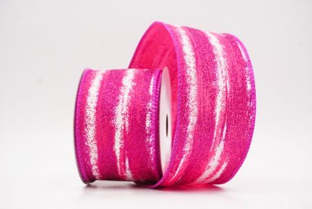 Pink Multicolor Glitter Brushstroke Wired Ribbon_KF9860GC-40-40