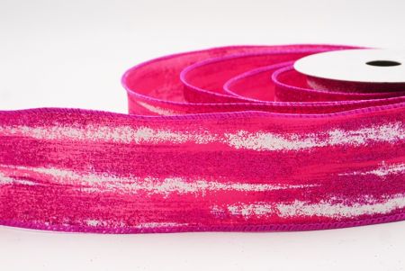 Pink Multicolor Glitter Brushstroke Wired Ribbon_KF9860GC-40-40
