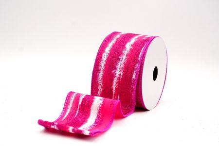 Pink Multicolor Glitter Brushstroke Wired Ribbon_KF9860GC-40-40