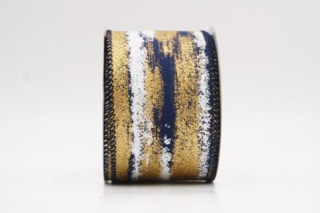 Navy Blue Multicolor Glitter Brushstroke Wired Ribbon_KF9860GC-4G-4