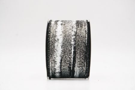 Black - Silver Multicolor Glitter Brushstroke Wired Ribbon_KF9860GC-53-53