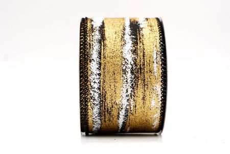 Black - Gold Multicolor Glitter Brushstroke Wired Ribbon_KF9860GC-53G-53