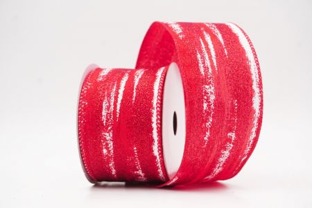 Red Multicolor Glitter Brushstroke Wired Ribbon_KF9860GC-7R-7