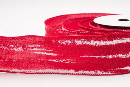 Red Multicolor Glitter Brushstroke Wired Ribbon_KF9860GC-7R-7