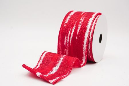 Red Multicolor Glitter Brushstroke Wired Ribbon_KF9860GC-7R-7