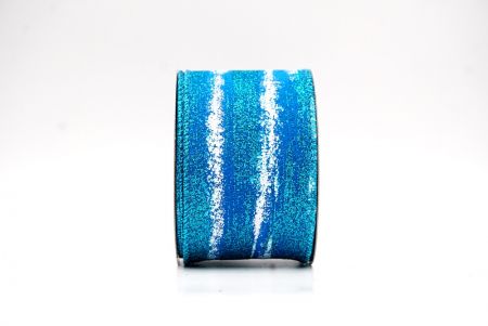 Blue Multicolor Glitter Brushstroke Wired Ribbon_KF9860GT-55