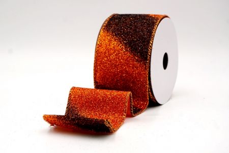 Ruban en fil métallique à rayures diagonales pailletées bicolores vert/noir_KF9862GZ-54