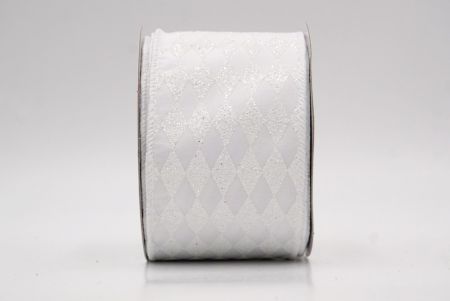 White_Glitter Harlequin Pattern Wired Ribbon_KF9865GC-1-1