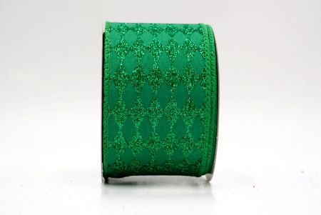 Green_Glitter Harlequin Pattern Wired Ribbon_KF9866GC-3-49