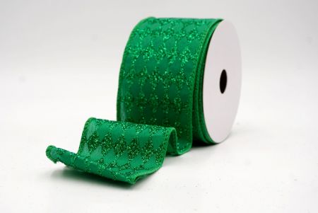 Green_Glitter Harlequin Pattern Wired Ribbon_KF9866GC-3-49
