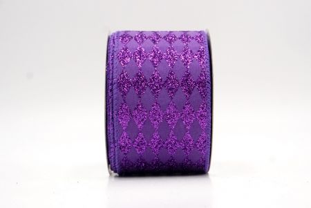 Violet_Glitter Harlequin Pattern Wired Ribbon_KF9866GC-34-34