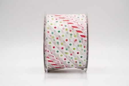 White_Christmas Candy Cane Stripe & Polka Dot Wired Ribbon_KF9872GC-1-1