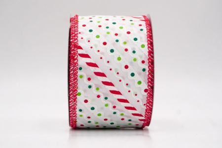 White/Red_Christmas Candy Cane Stripe & Polka Dot Wired Ribbon_KF9873GC-1-7