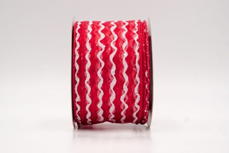 Red Sheer_Glitter Vertical Wavy Stripe Wired Ribbon_KF9874GC-7-7