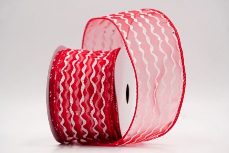 Red Sheer_Glitter Vertical Wavy Stripe Wired Ribbon_KF9874GC-7-7
