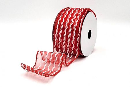 Red Sheer_Glitter Vertical Wavy Stripe Wired Ribbon_KF9874GC-7-7