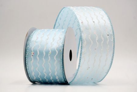 Baby Blue_Glitter Vertical Wavy Stripe Wired Ribbon_KF9875GC-12-12