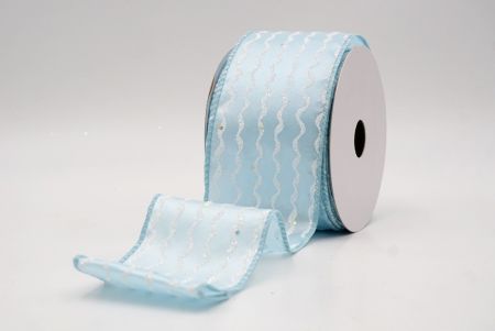 Baby Blue_Glitter Vertical Wavy Stripe Wired Ribbon_KF9875GC-12-12